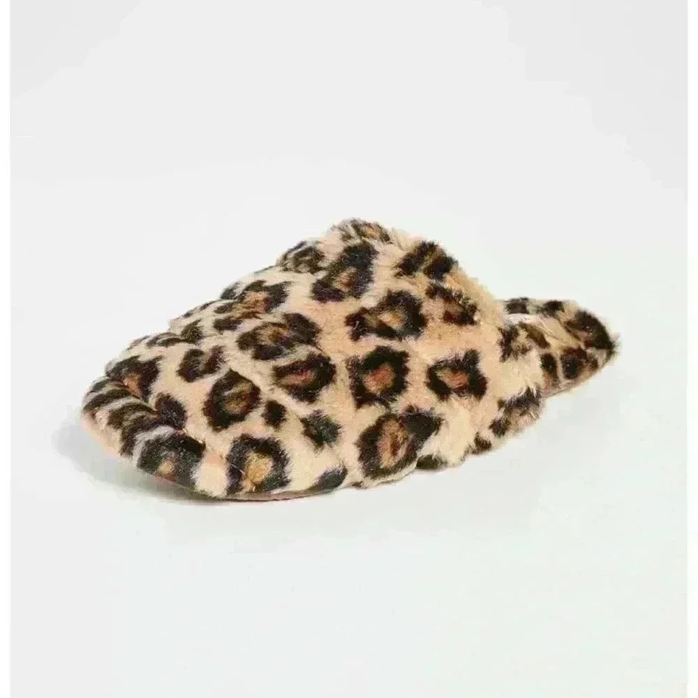 NWOT Madewell The Scuff Slipper Leopard Faux Fur 6 M - Picture 2 of 10